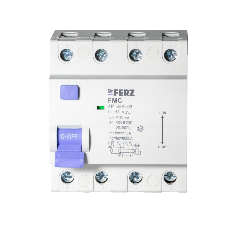 FMC-3P+N 63A 30mA 6kA тип A, 4M УЗО